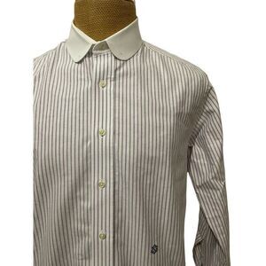 INDIVIDUALIZED SHIRTS Dress Shirt Purple White Contrast Eyelet Collar Size 16.5